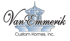 Logo of Van Emmer Custom Homes featuring a blue gazebo. Logo of Van Emmer Custom Homes featuring a blue gazebo.